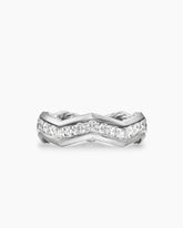 Zig Zag Stax™ Ring in Sterling Silver with Diamonds, 5mm